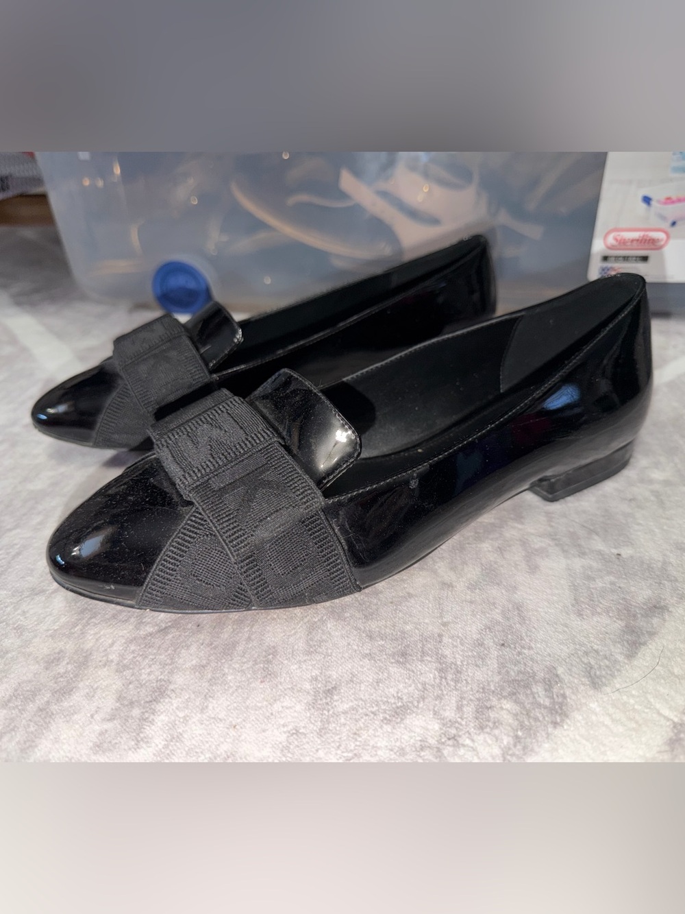 Michael Kors Black Patent Bow-Trim Loafers
